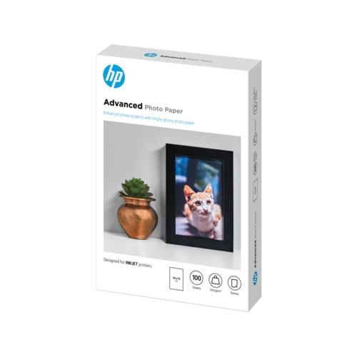 HP Advanced Inkjet Photo Paper - 100 mm x 150 mm - 250 g/m² Grammage - Glossy - 100 Sheet