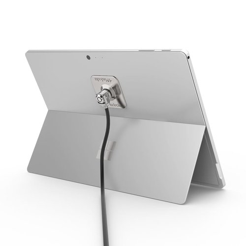 Compulocks Universal Tablet Lock Plate with Keyed Cable Lock Black - Protect your valuables with universal lock that secur