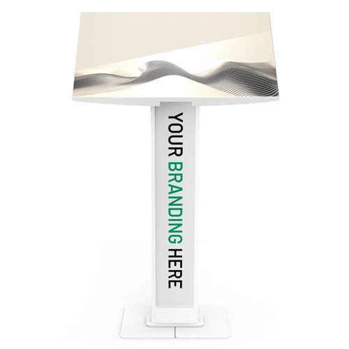 VESA BRANDABLE FLOOR STAND WITH A LARGE BASE PLATE - WHITE