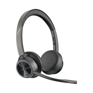 Poly Voyager 4300 UC 4320 Wired/Wireless On-ear, Over-the-head Stereo Headset - Black - Microsoft Teams Certification - Go