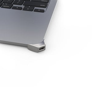Compulocks Ledge Lock Adapter for MacBook Air 13" M2 Silver - Smallest MacBook Lock Slot Adapter, Compatible with Standard