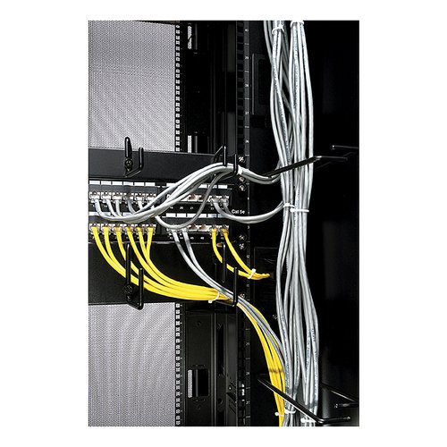 APC by Schneider Electric Cable Organizer - Black - Cable Manager - 1U Rack Height