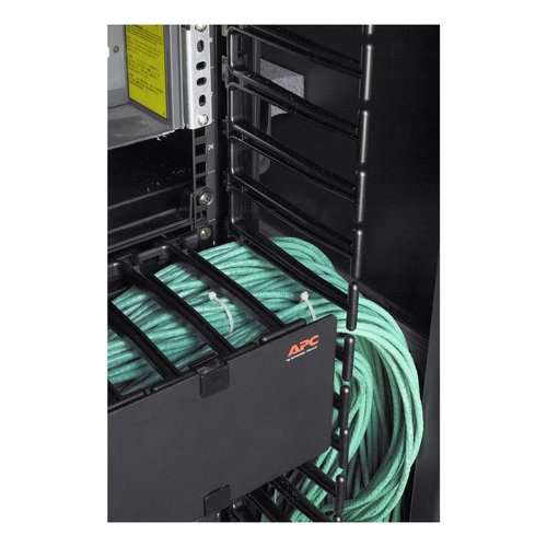APC by Schneider Electric AR7717A Cable Organizer - Black - 4 Each Pack - TAA Compliant - Cable Pass-through - 42U Rack He