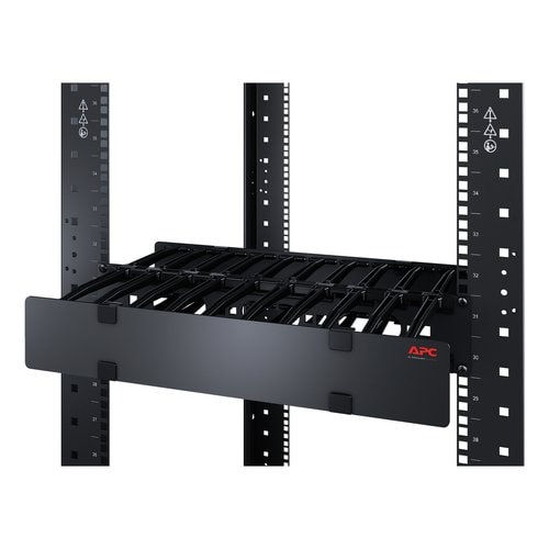 APC by Schneider Electric Cable Organizer - Black - 1 Each Pack - Cable Manager - 1U Rack Height x 19" Panel Width