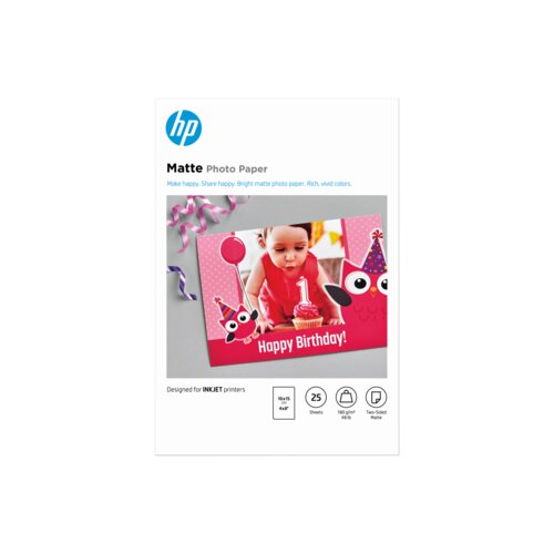 HP Inkjet Photo Paper - 180 g/m² Grammage - Matte - 25 Sheet