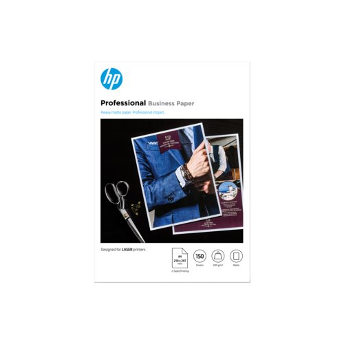HP Professional Laser Copy & Multipurpose Paper - White - A4 - 210 mm x 297 mm - 200 g/m² Grammage - Matte - 150 Sheet