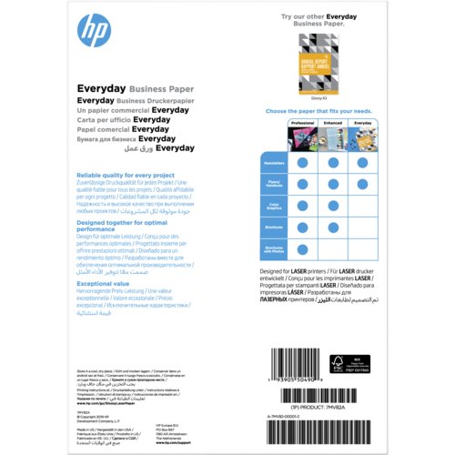 HP Everyday Laser Copy & Multipurpose Paper - White - A4 - 210 mm x 297 mm - 120 g/m² Grammage - Glossy - 150 Sheet