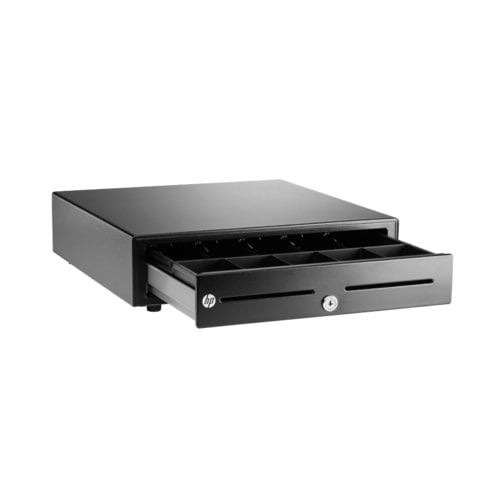 HP Cash Drawer - 2 Media Slot - 3 Lock Position - Printer Driven - Black - 109.2 mm Height x 414 mm Width x 411.5 mm Depth