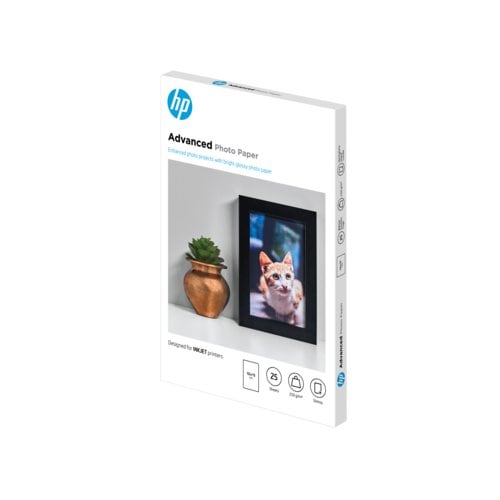 HP Advanced Inkjet Photo Paper - 100 mm x 150 mm - 250 g/m² Grammage - Glossy - 25 Sheet