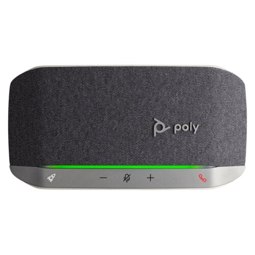 Poly Sync 20 Wired/Wireless Speakerphone - Zoom - Silver - 3 Microphone(s) - 40 mm Speaker(s)