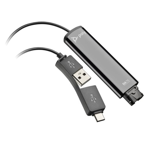 Poly DA75 Headset Adapter for Headset - USB Type C Connectivity