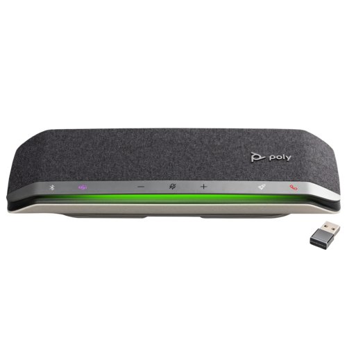 Poly Sync 40+ Wired/Wireless Bluetooth Speakerphone - Microsoft Teams - Silver - 3 x Bi-directional Microphone(s) - 50 mm 
