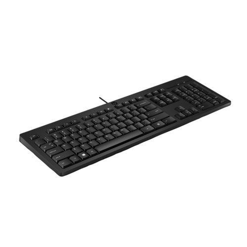 HP 125 Keyboard - Full-size - Cable Connectivity - USB Type A Interface - Black - Plunger Keyswitch - CoPilot Hot Key(s) -