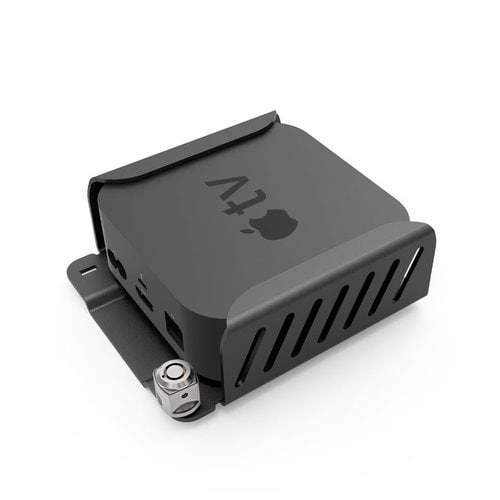 Compulocks Apple TV Security Mount (4th, 4k 1-2nd Gen) (2018-2021) Black - Easy to install on the counter or wall-mounted,