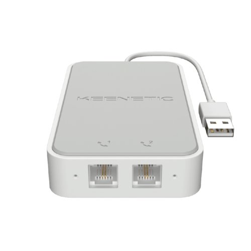 Keenetic Linear KN-3110 Phone Line Adapter - 2 x Phone Line (RJ-11) - USB - DC
