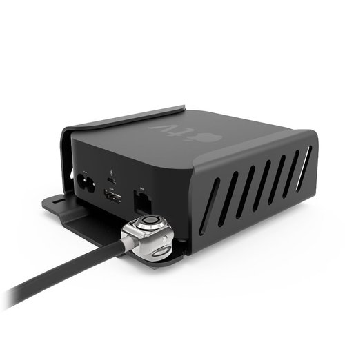 Compulocks Apple TV Security Mount (4th, 4k 1-2nd Gen) (2018-2021) with Cable Lock Black - Easy to install on the counter 