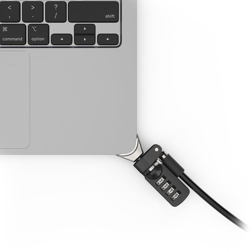 Compulocks Ledge Lock Adapter for MacBook Air 13" M2 with Combination Lock Silver - Smallest MacBook Lock Slot Adapter, Co