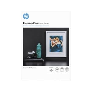 HP Premium Plus Inkjet Photo Paper - Recycled - A4 - 210 mm x 297 mm - 300 g/m² Grammage - Glossy - 20 / Pack - Water Resi