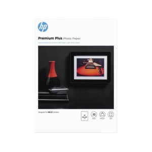 HP Premium Plus Inkjet Photo Paper - Recycled - A4 - 210 mm x 297 mm - 300 g/m² Grammage - Semi-gloss - 20 / Pack - Smudge