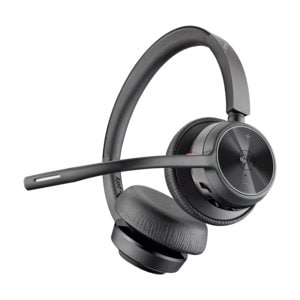 Poly Voyager 4300 UC 4320 Wired/Wireless On-ear, Over-the-head Stereo Headset - Black - Microsoft Teams Certification - Go
