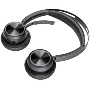 Poly Voyager Focus 2 Wired/Wireless Over-the-head, On-ear Stereo Headset - Black - Siri, Google Assistant - Binaural - Sup