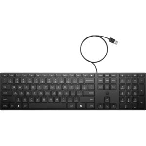 HP 320K Keyboard - Cable Connectivity - USB Interface - Spanish - Windows 11, Windows 10 (32-bit), Windows 10 x64 - Notebo