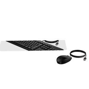 HP 225 Keyboard & Mouse - Spanish - USB Type A Plunger Cable Keyboard - Keyboard/Keypad Color: Black - USB Type A Cable Mo