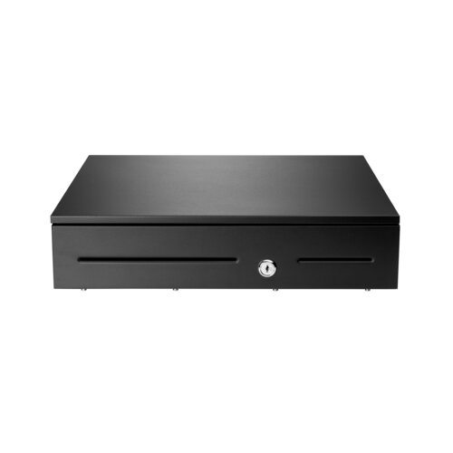 HP Value 4AK35AA Cash Drawer - 2 Media Slot - 3 Lock Position - Steel - Black - 103 mm Height x 420 mm Width x 410 mm Depth