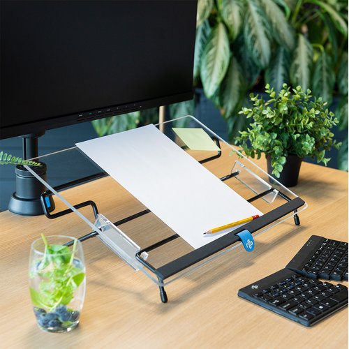 R-Go Document Document Holder - Support 297 mm x 420 mm Media - 105 mm x 315 mm x - Acrylic - Black - 5 kg Load Capacity -