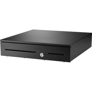 HP Value 4AK35AA Cash Drawer - 2 Media Slot - 3 Lock Position - Steel - Black - 103 mm Height x 420 mm Width x 410 mm Depth