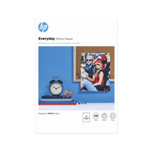 HP Everyday Inkjet Photo Paper - A4 - 210 mm x 297 mm - 200 g/m² Grammage - Glossy, Textured - 100 Sheet