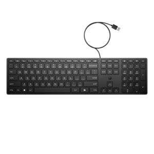 HP 320K Keyboard - Cable Connectivity - USB Interface - Spanish - Windows 11, Windows 10 (32-bit), Windows 10 x64 - Notebo