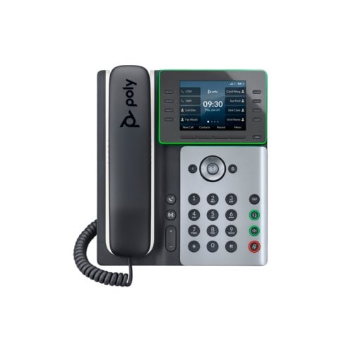 Poly Edge E300 IP Phone - Corded - Corded - Desktop, Wall Mountable - Black - VoIP - 2 x Network (RJ-45) - PoE Ports