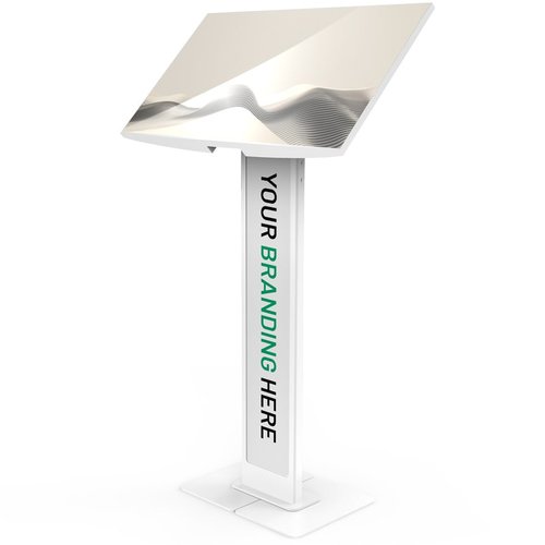 VESA BRANDABLE FLOOR STAND WITH A LARGE BASE PLATE - WHITE