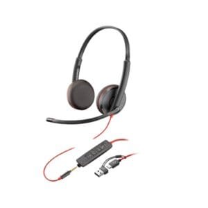 Blackwire 3225 Stereo USB-C Headset +3.5mm plug +USB-C/A Adapter