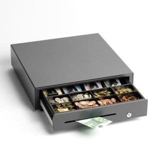 Star Micronics CB-2002FN Cash Drawer - 4 Bill - 8 Coin - 3 Lock Position - Metal - Grey - 114 mm Height x 410 mm Width x 4