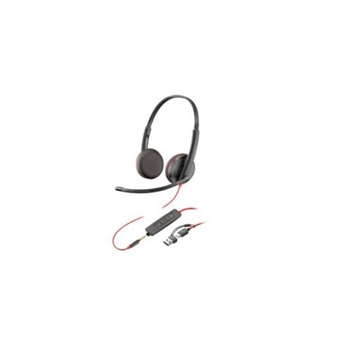 Blackwire 3225 Stereo USB-C Headset +3.5mm plug +USB-C/A Adapter