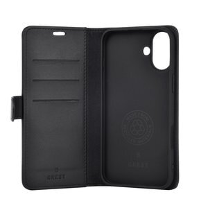 gre8t Carrying Case (Wallet) Apple iPhone 16 Smartphone - Black - Bump Resistant, Scratch Resistant, Dirt Resistant