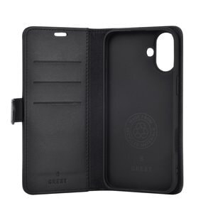 gre8t Carrying Case (Wallet) Apple iPhone 16 Smartphone - Black - Bump Resistant, Scratch Resistant, Dirt Resistant
