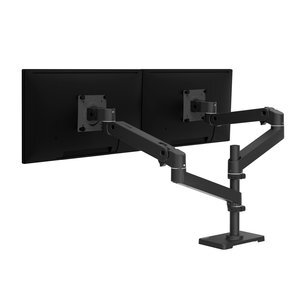 LX Pro Dual Stacking Arm, Two Monitor Mount - Black