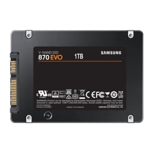 SSD Samsung 870 EVO MZ-77E1T0B - 2.5" Interne - 1 To - SATA (SATA/600) - Noir - Ordinateur de bureau, Notebook Appareil co