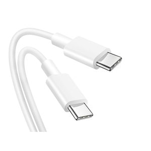 CABLE USB-C VERS USB-C - USB 2.0 - Longueur 1m - Courant supporté : 3.25A max (65W max) - Blanc - Compatible tout appareil