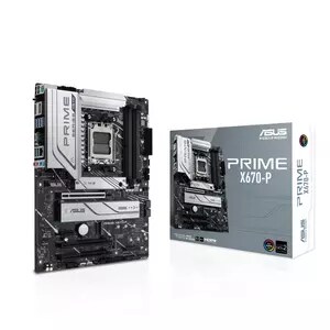Asus Prime PRIME X670-P Desktop Motherboard - AMD X670 Chipset - Socket AM5 - ATX - Ryzen 7, Ryzen 8, Ryzen 9 Processor Su