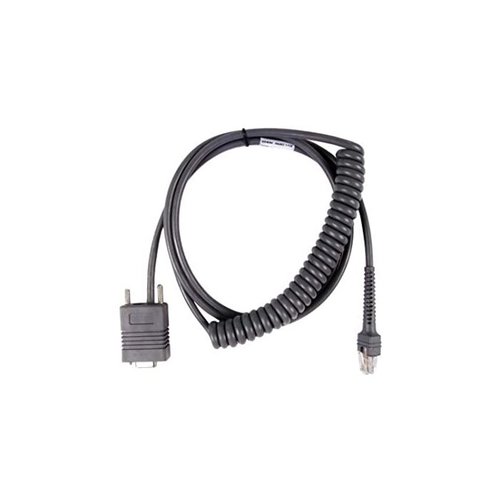 Zebra Coiled Cable - 9 ft Serial Data Transfer Cable - First End: 9-pin DB-9 RS-232 Serial - Female
