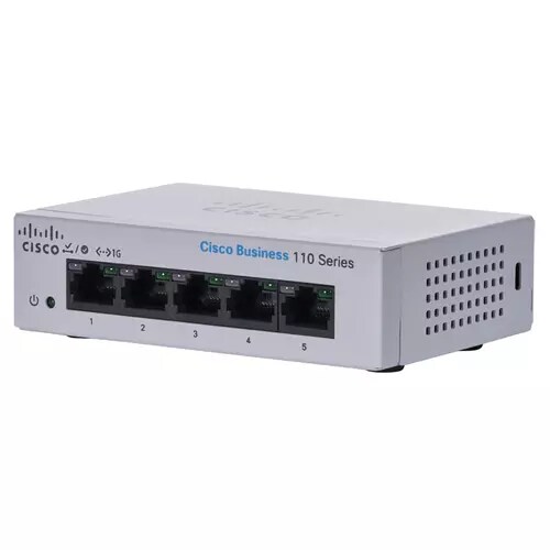 Cisco Business 110 CBS110-5T-D Ethernet Switch - 5.0 Ports - Gigabit Ethernet - 10/100/1000Base-T - 2 Layer Supported - 2.