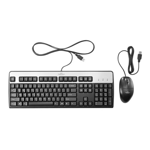 HPE USB BFR with PVC Free US Keyboard/Mouse Kit - USB Cable Keyboard - English (US) - Black - USB Cable Mouse - 400 dpi - 