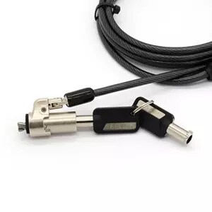 BROBOTIX CANDADO DE SEGURIDAD PARA LAPTOP, PORTÁTIL TIPO WEDGE (N17®, NOBLE SLOT) DE LLAVE, 1.8 METROS, CABLE DE ACERO DE 
