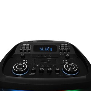 "BAFLE VORAGO KSP-800 15""x2 MICROFONO INALAMBRICO NEGRO
"