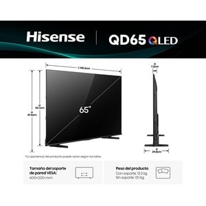 HISENSE PANTALLA QLED 4K 65 PULGADAS SMART VIDAA TV
