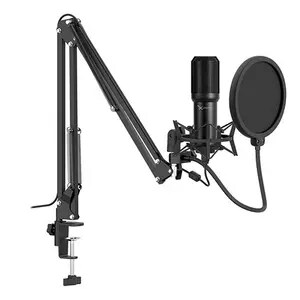 Micrófono para Audio profesional, Streaming en vivo, Grabación, Studio XZEAL XZ-260 - Cableado - Condensador - Negro - 1.8
